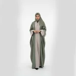 عبا سبز زیتونی دو‌ رنگ