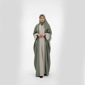 عبا سبز زیتونی دو‌ رنگ