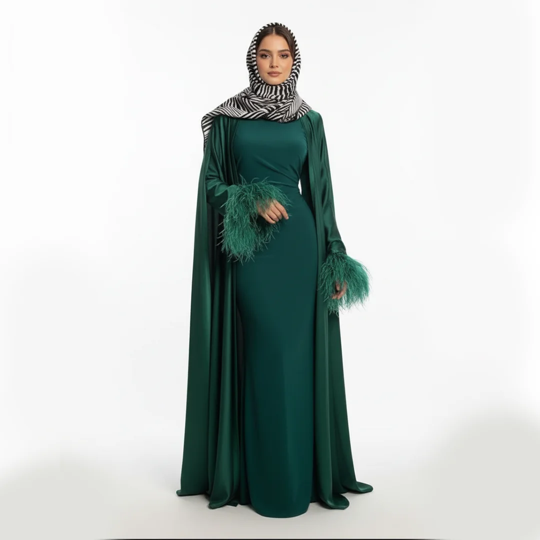 عبا مجلسی پر‌دار زمردی