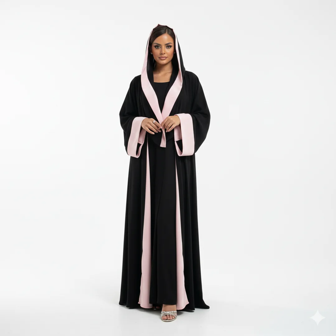 عبای مخمل مشکی با شش ترک